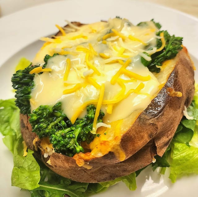 Loaded broccoli potato.