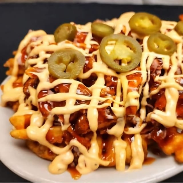 BBQ Waffle Fry Nachos.
